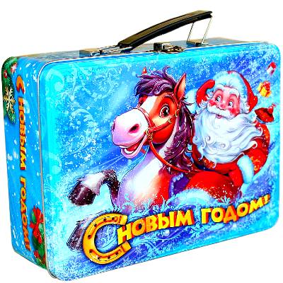 Детский подарок на Новый Год в жестяной упаковке весом 900 грамм