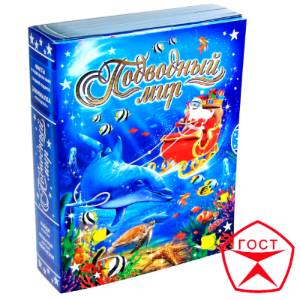 Сладкий новогодний подарок  в картонной упаковке весом 950 грамм по цене 844 руб